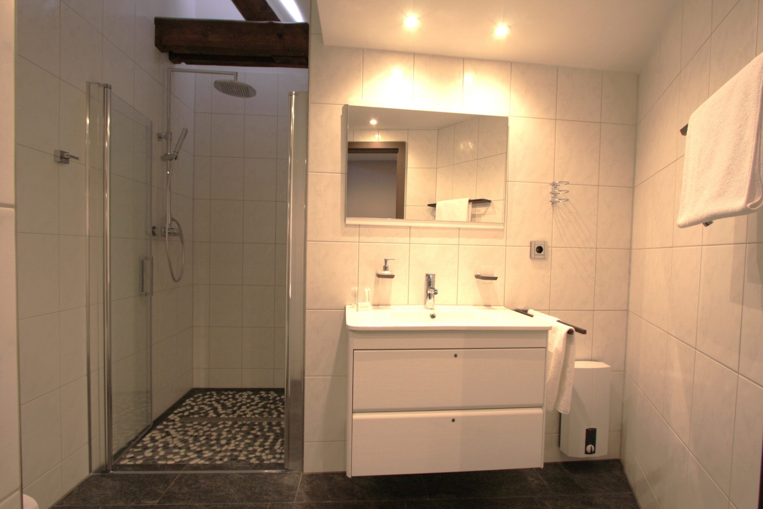 Adelhoff Osnarück Deluxe Suite Waschtisch und Dusche